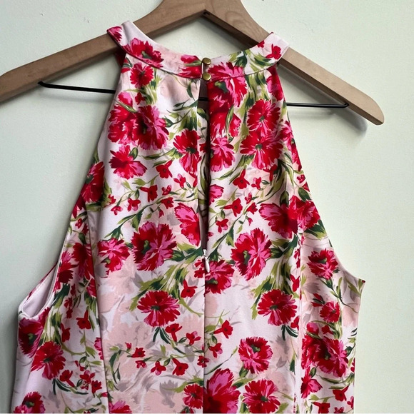 New Julia Jordan Dress, Size 12 Knot Halter Midi Dress, Pink Floral Blush Multi - Picture 8 of 16